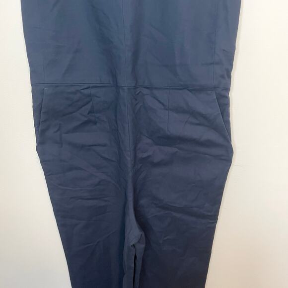 Everlane The Structured Cotton Jumpsuit In Navy Blue Size 6 New - Picture 5 of 13